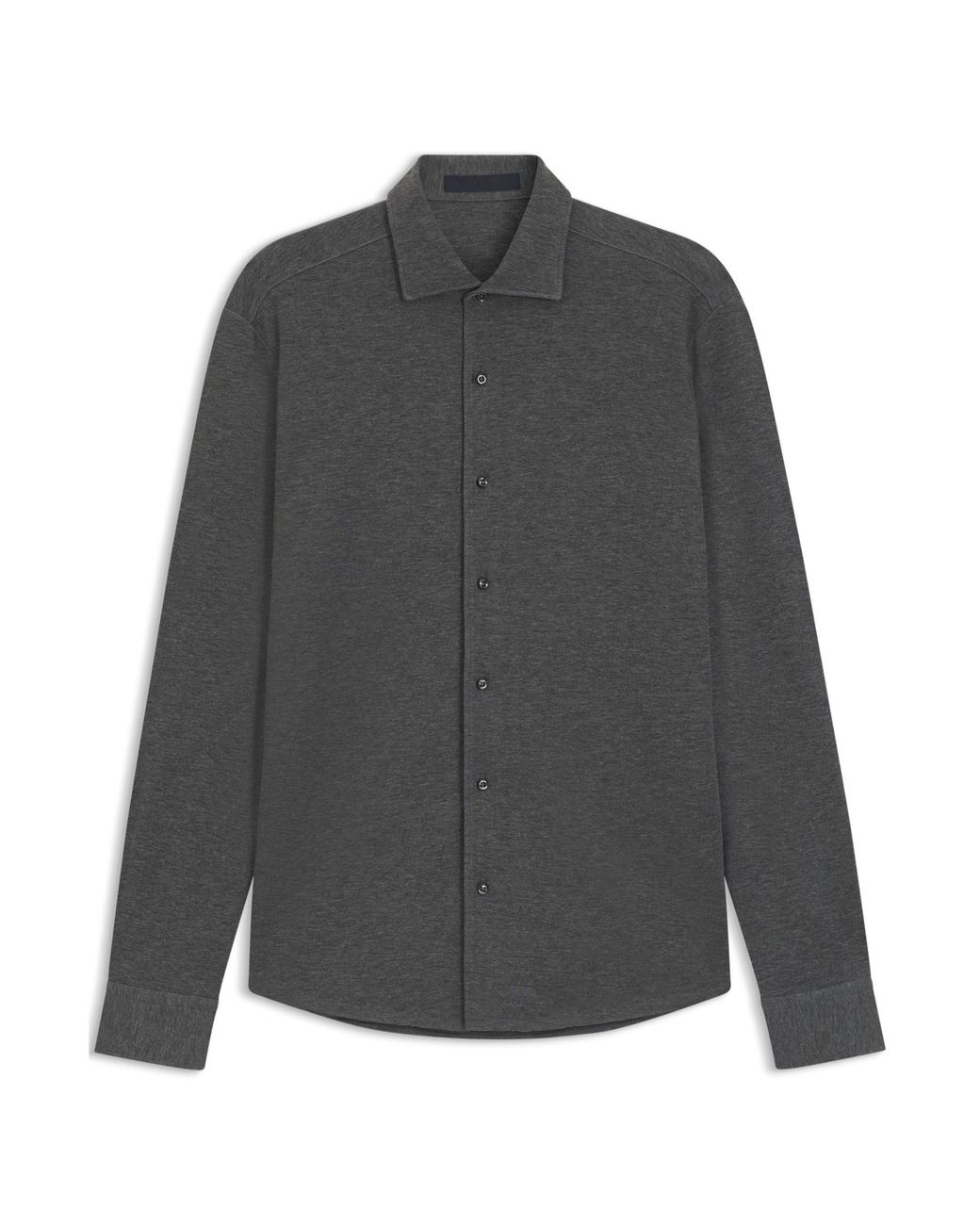 Boss Gray Rudy Double Breasted Lyocell Long Sleeve Slim Fit Shirt for men
