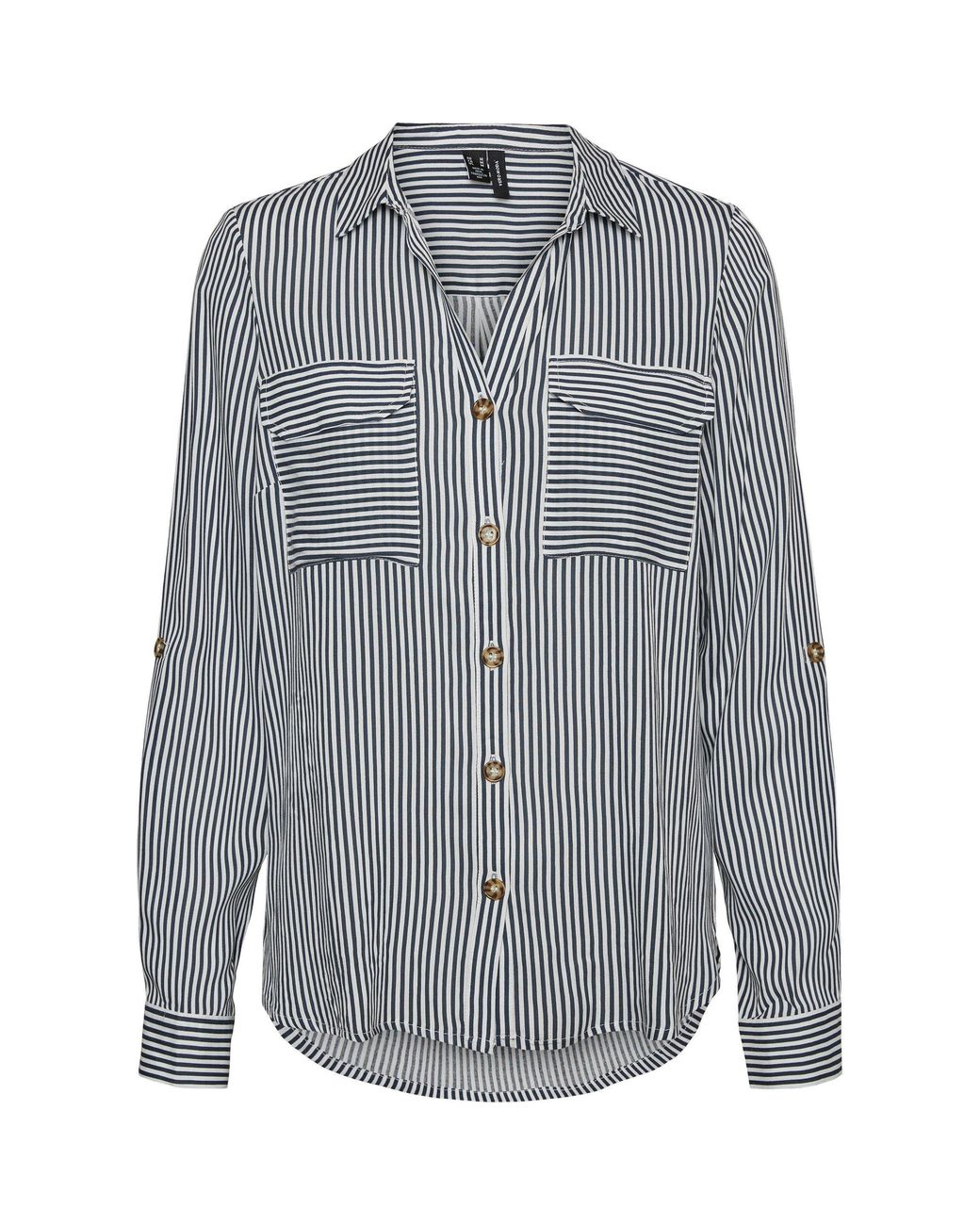 Vero Moda Gray Long-Sleeve Plain Shirt