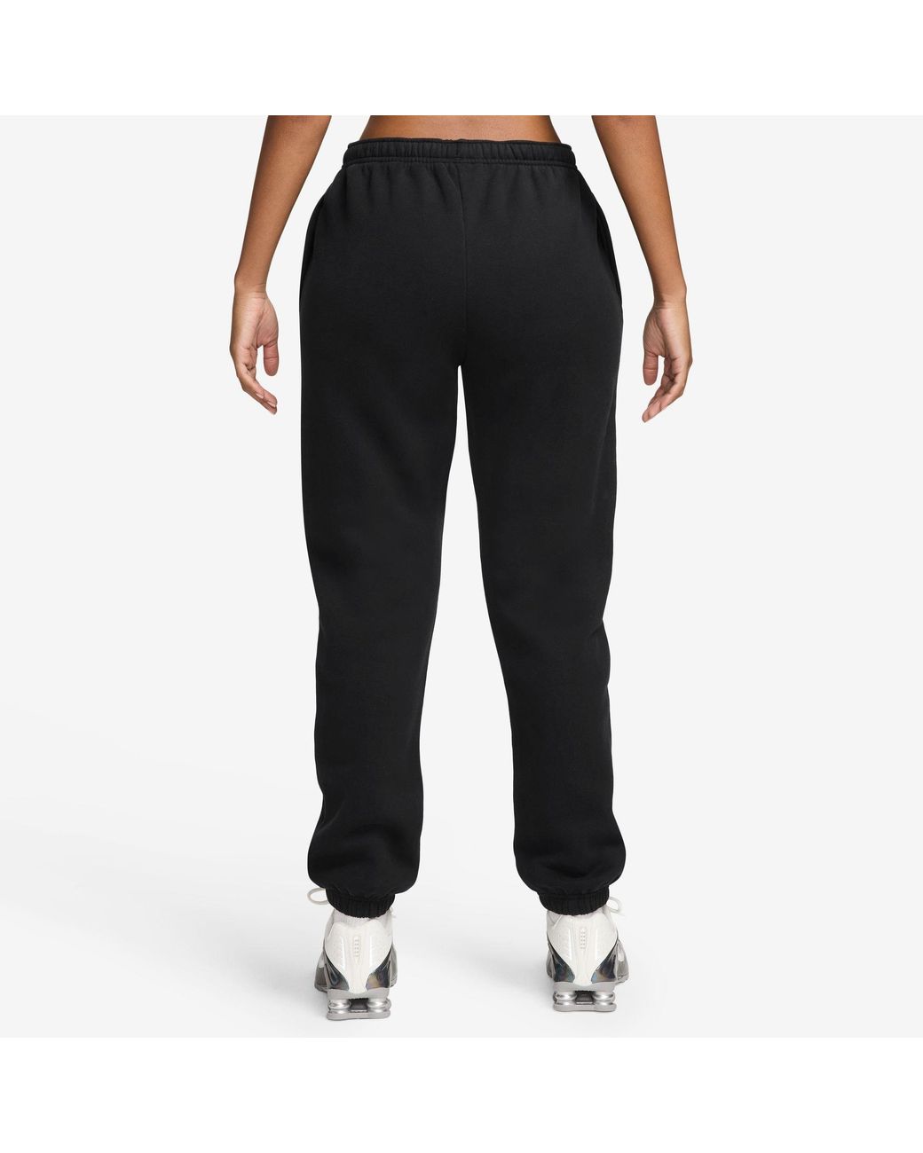 Nike Black Sportswear Phoenix Fleece Mid-Rise Sweatpants