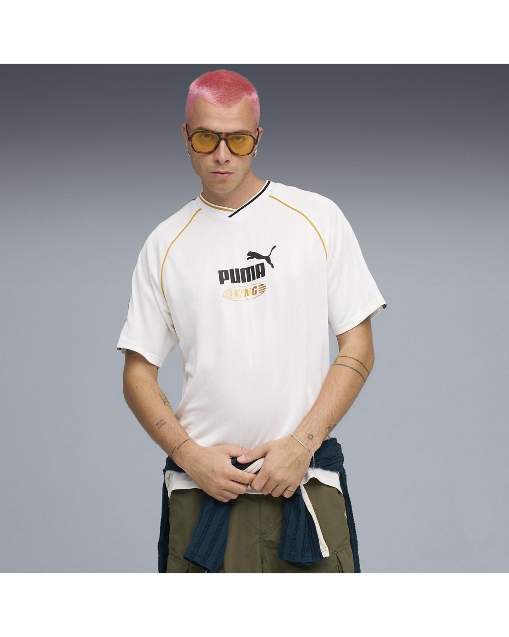 PUMA White King All Over Print Regular Fit T-Shirt for men