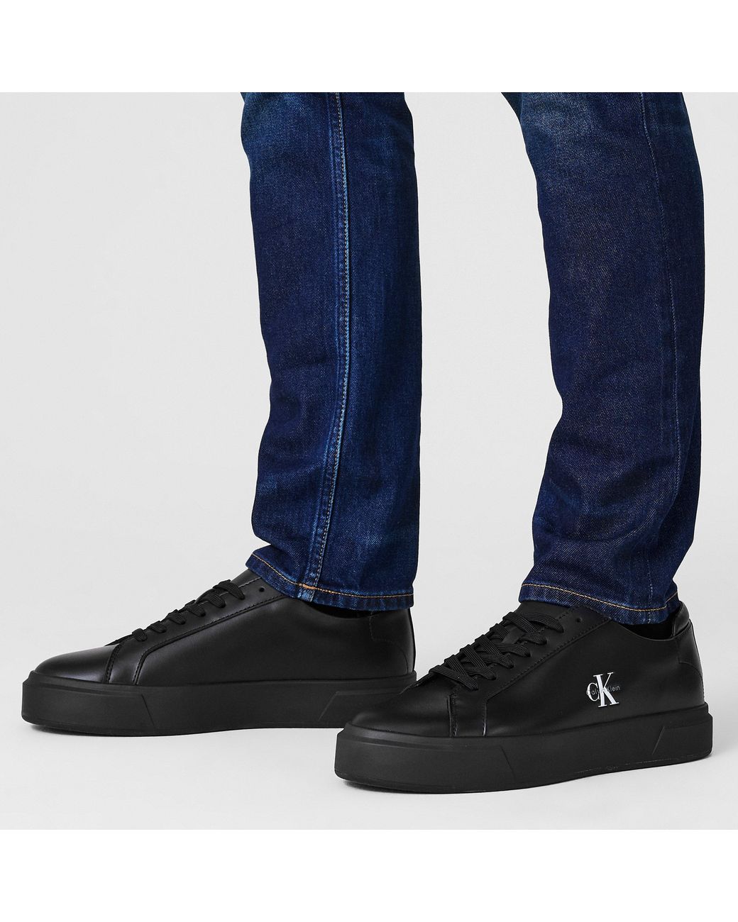 Calvin Klein Black Basket Cupsole Court Trainers for men