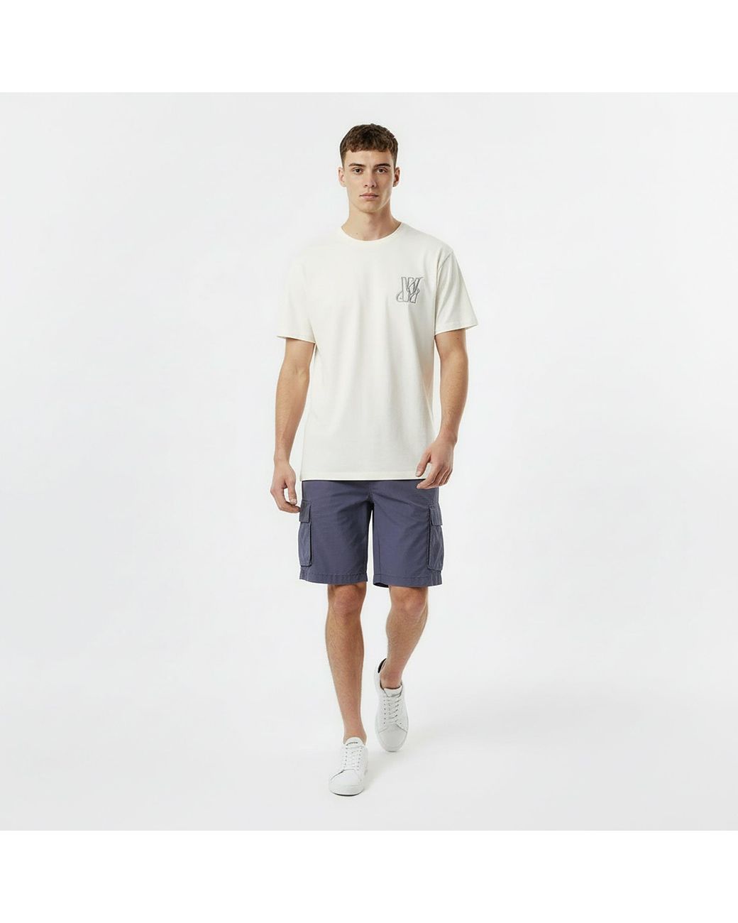 Jack Wills Blue Linen Cargo Tracksuit Shorts for men