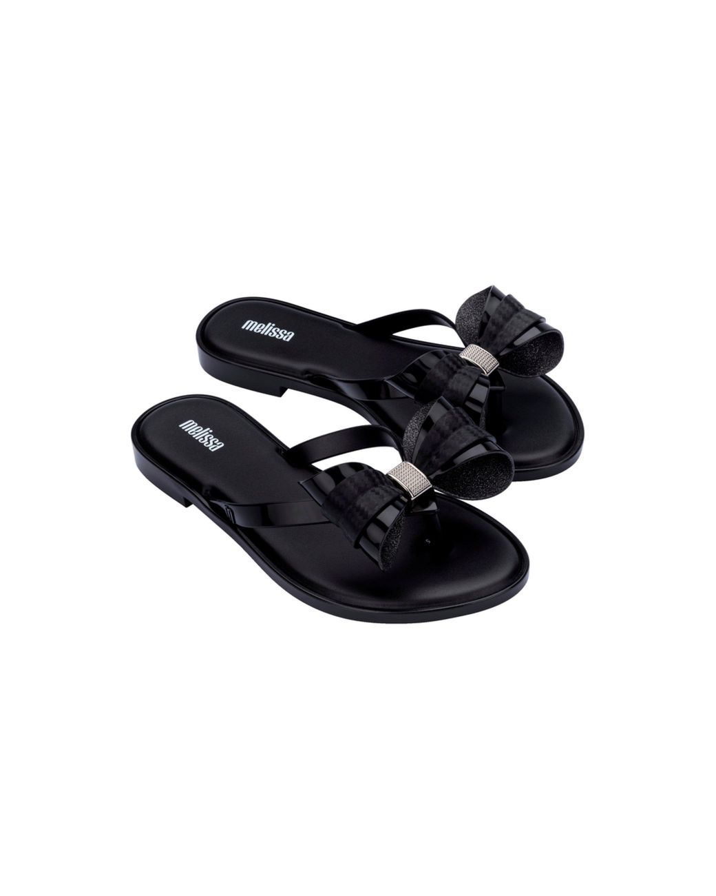 Melissa Black Slim Flat Sandals