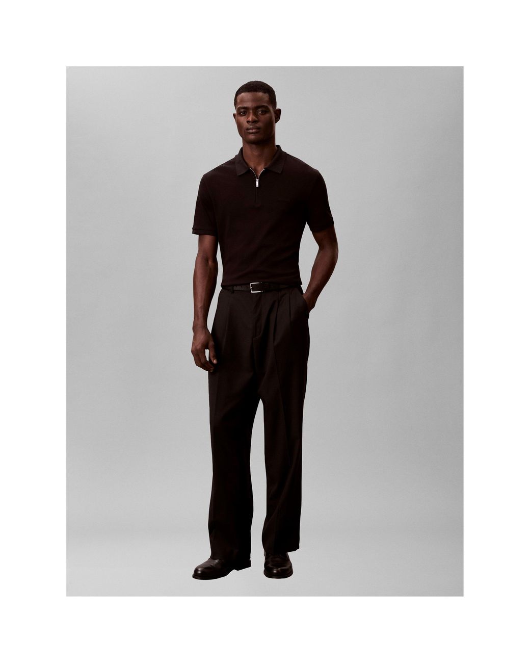 Calvin Klein Black Short Sleeve Polo Shirt for men