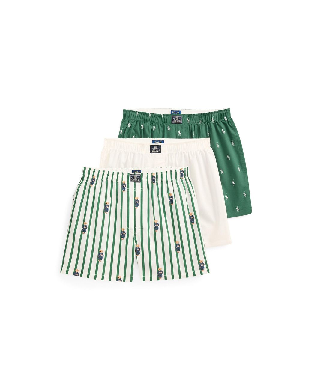 Polo Ralph Lauren Green 3 Pack Open Boxer Shorts for men