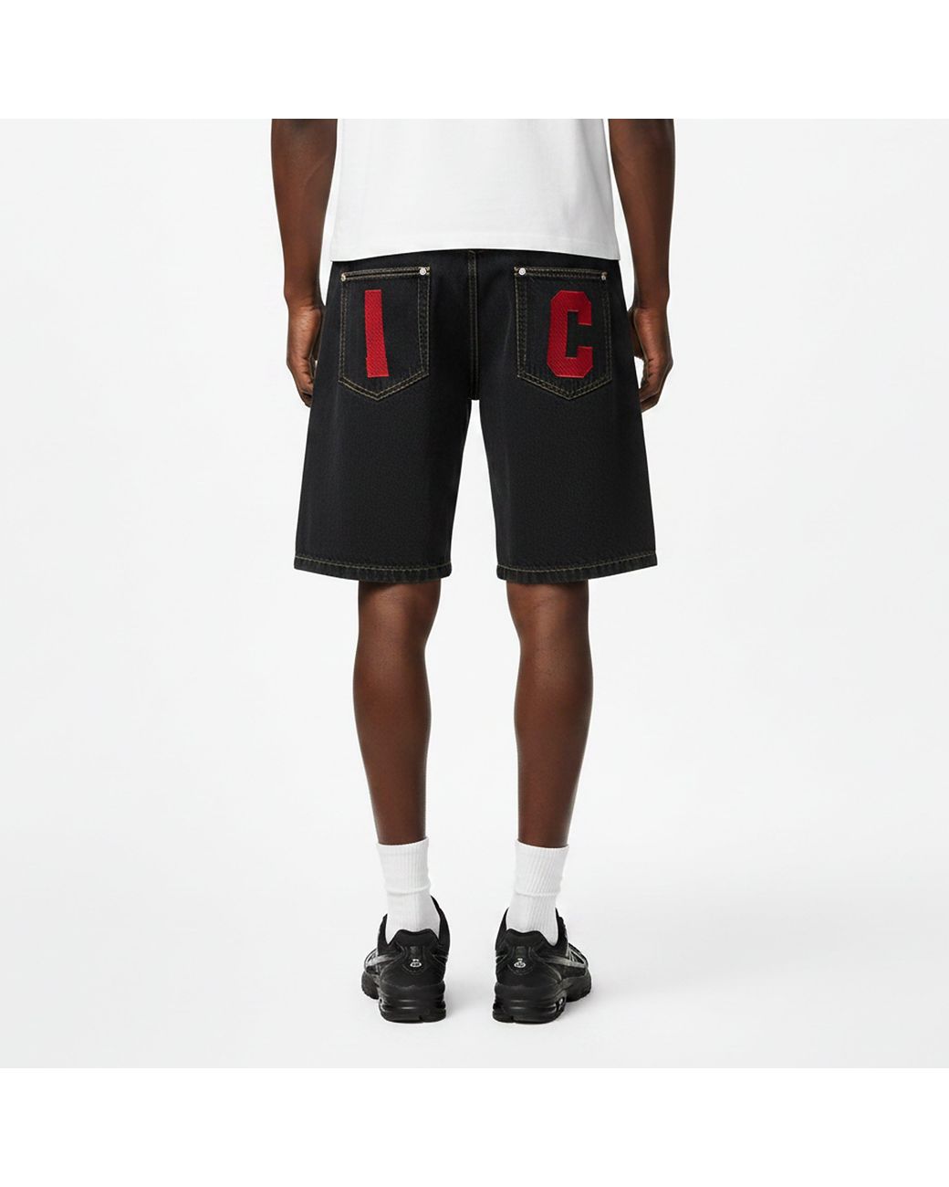 ICECREAM Black Denim Shorts for men
