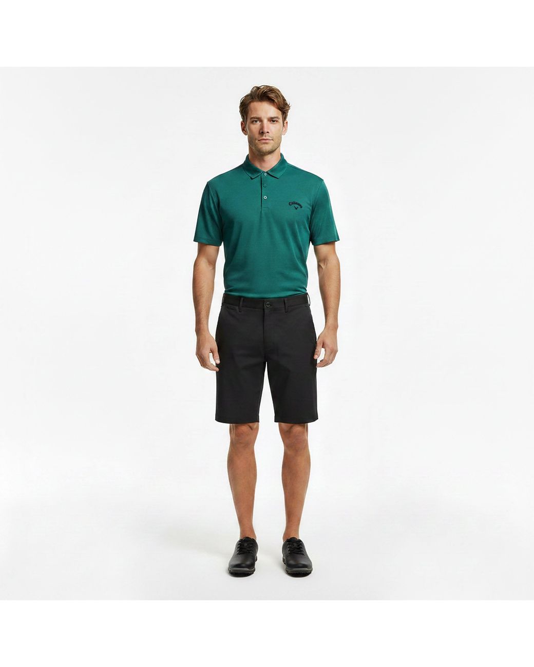 Callaway Apparel Green Herringbone Golf Polo Shirt for men