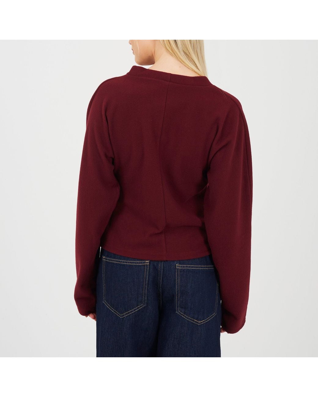 Brave Soul Red Ladies Long Sleeve Button Down Top