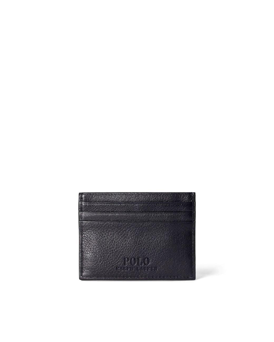 Polo Ralph Lauren Black Pebble Leather Card Holder for men