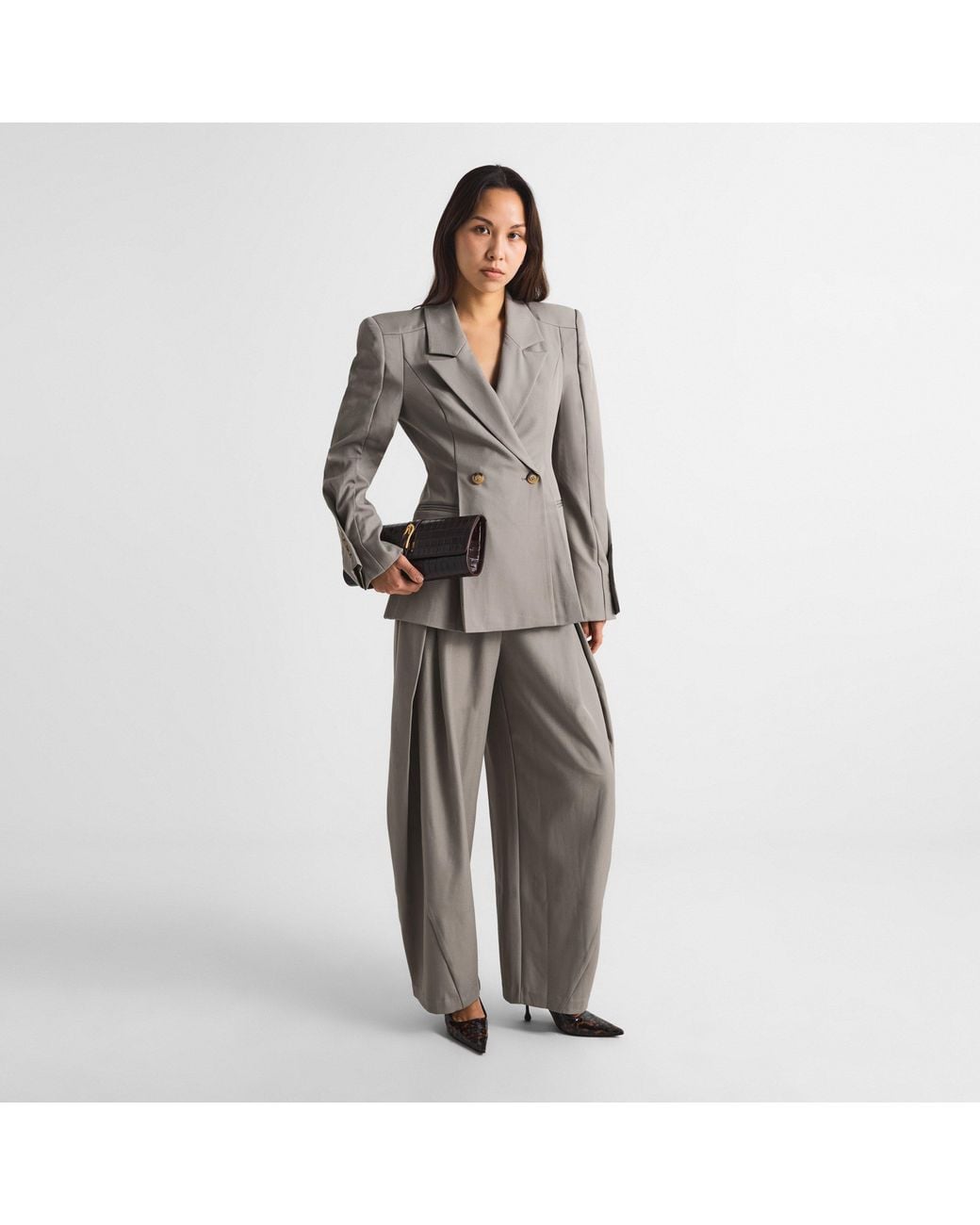 The Couture Club Gray Couture Cinch Blazer Ld71