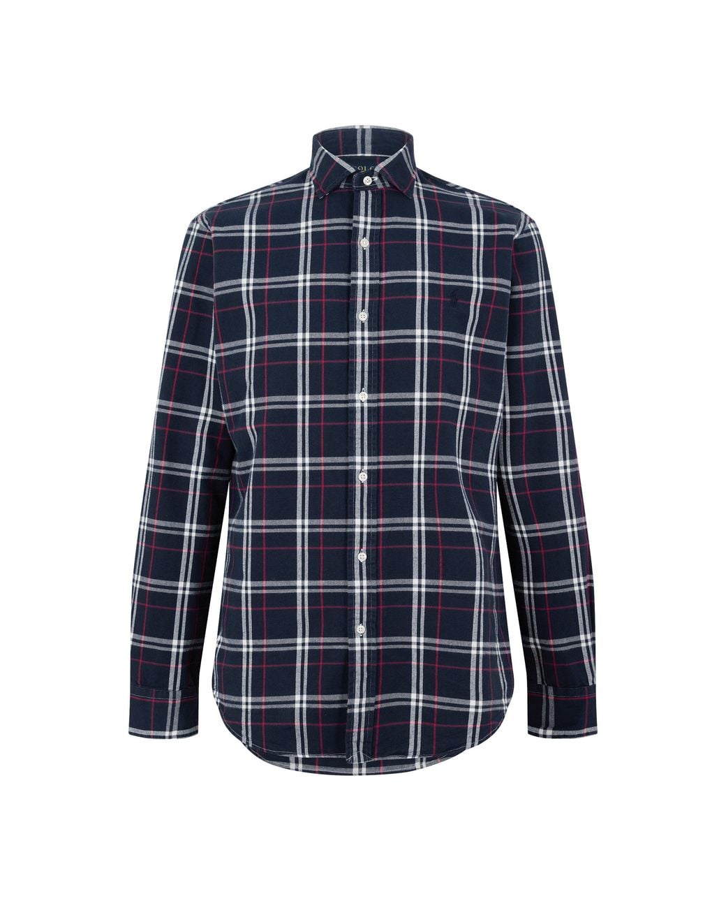 Polo Ralph Lauren Blue Check Cotton Long-Sleeve Oxford Shirt for men