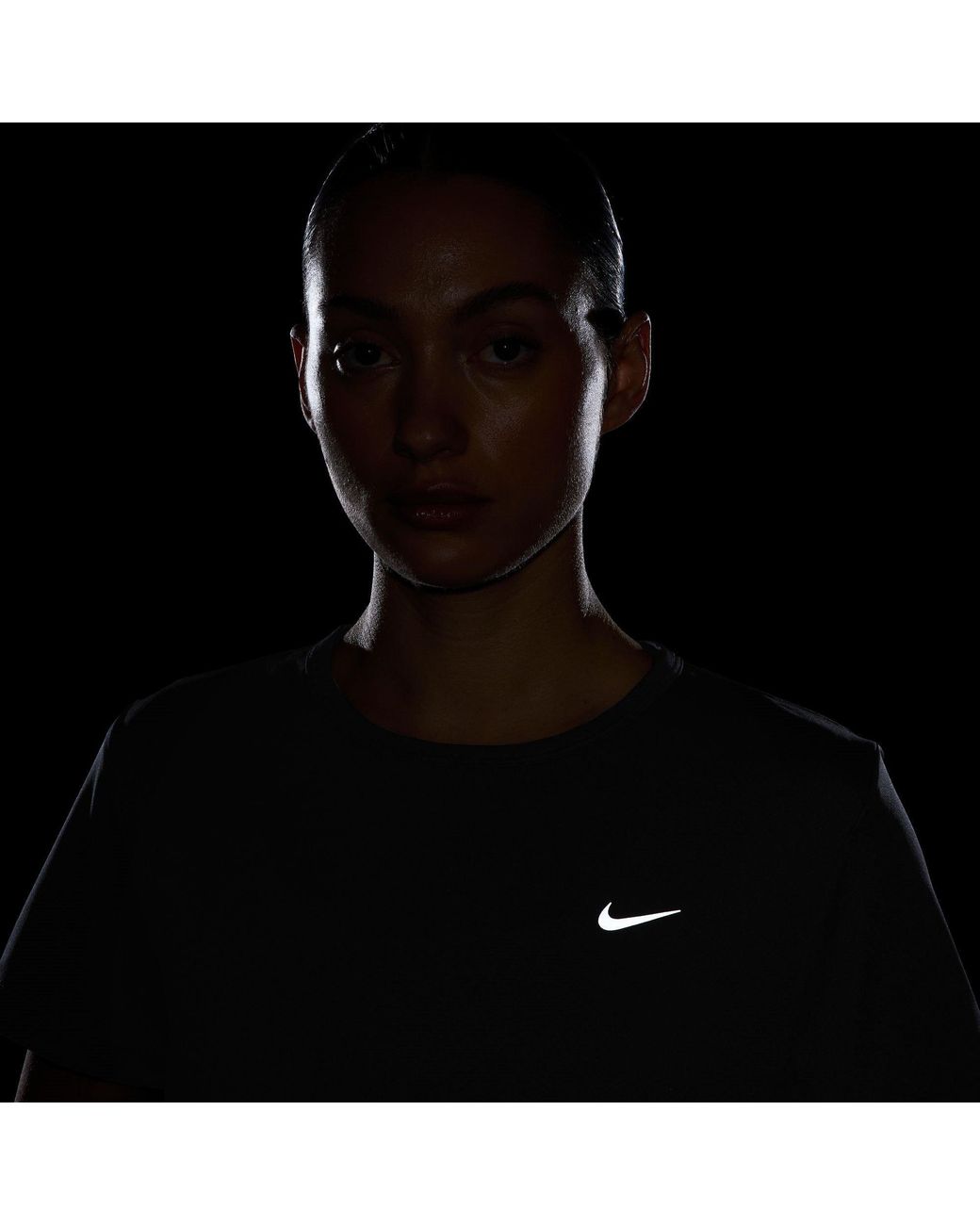 Nike Black Tempo Dri-Fit Short-Sleeve Running Top