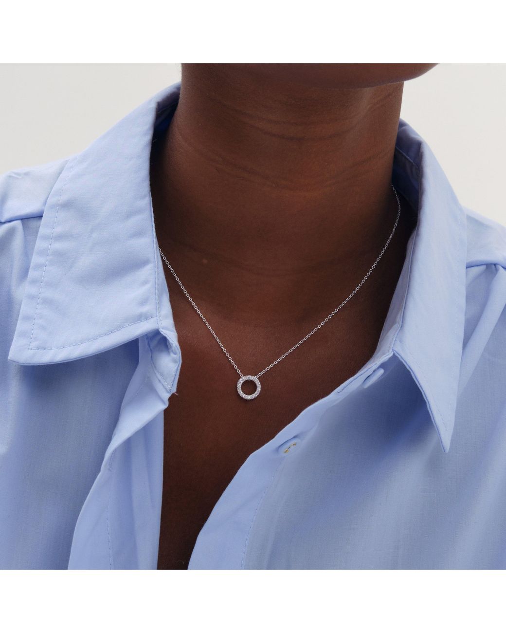Simply Silver Gray 925 Sterling Plated Open Circle Set