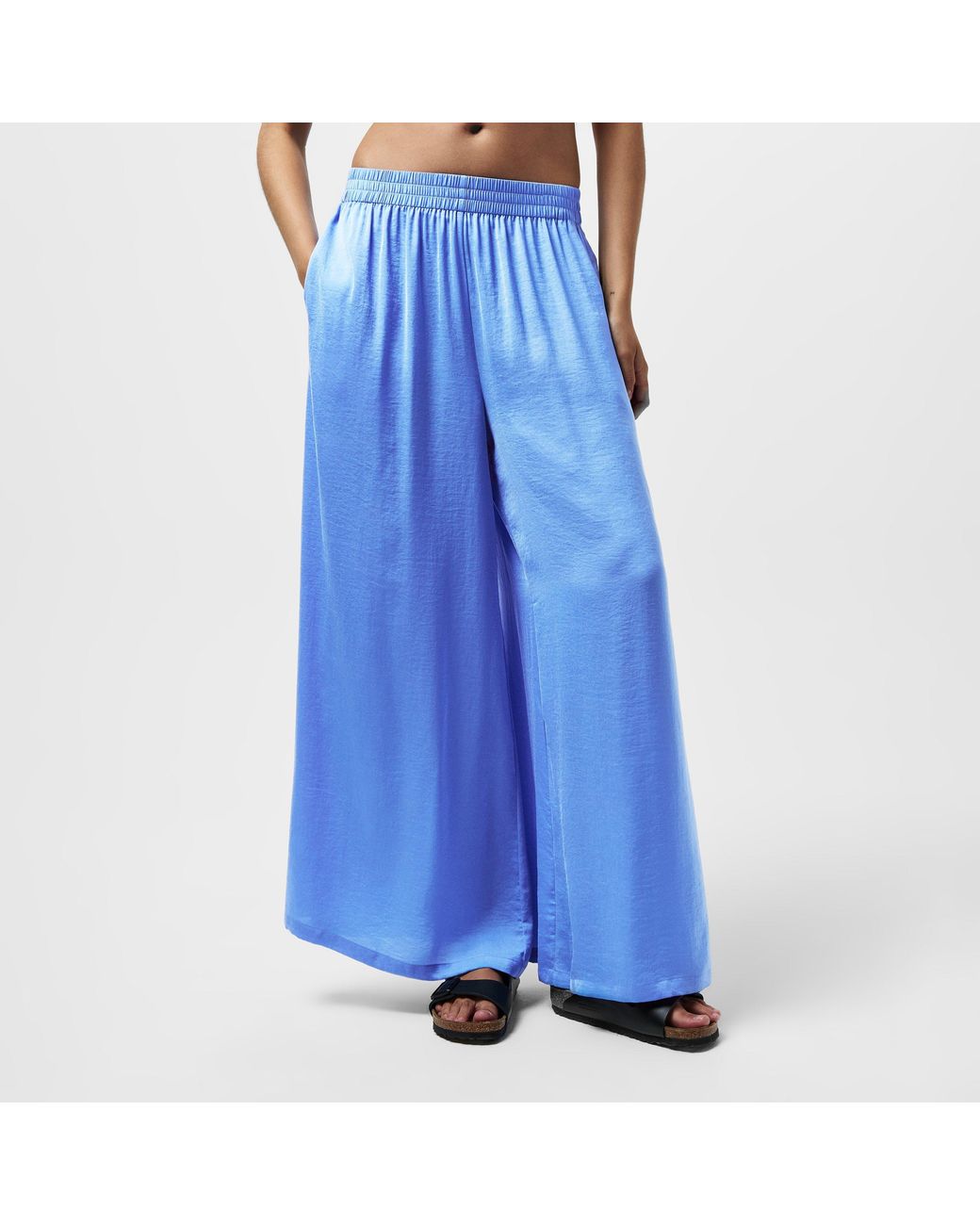 French Connection Blue High Waist Wide Leg Trousers