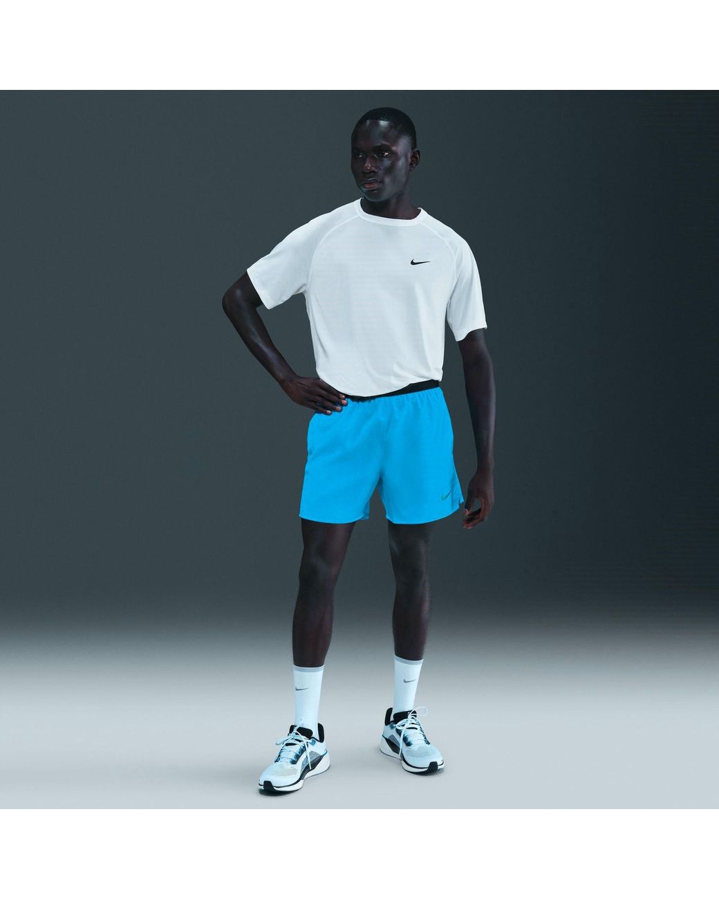 Nike Blue Dri-Fit Challenger 5 Brief-Lined Versatile Shorts for men
