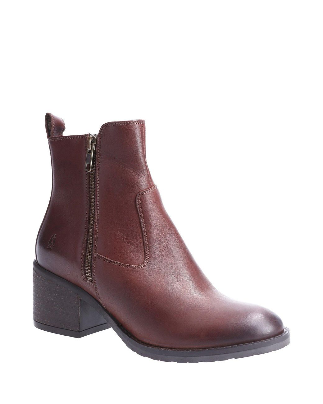 Hush Puppies Purple Helena Block Heel Ankle Boots