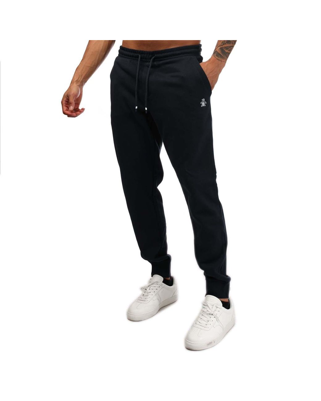 Original Penguin Black Core Logo Jog Pants for men