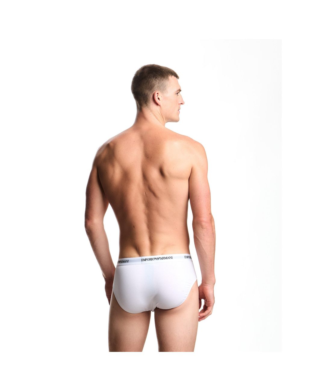 Emporio Armani White Structured Waistband Short Shorts for men