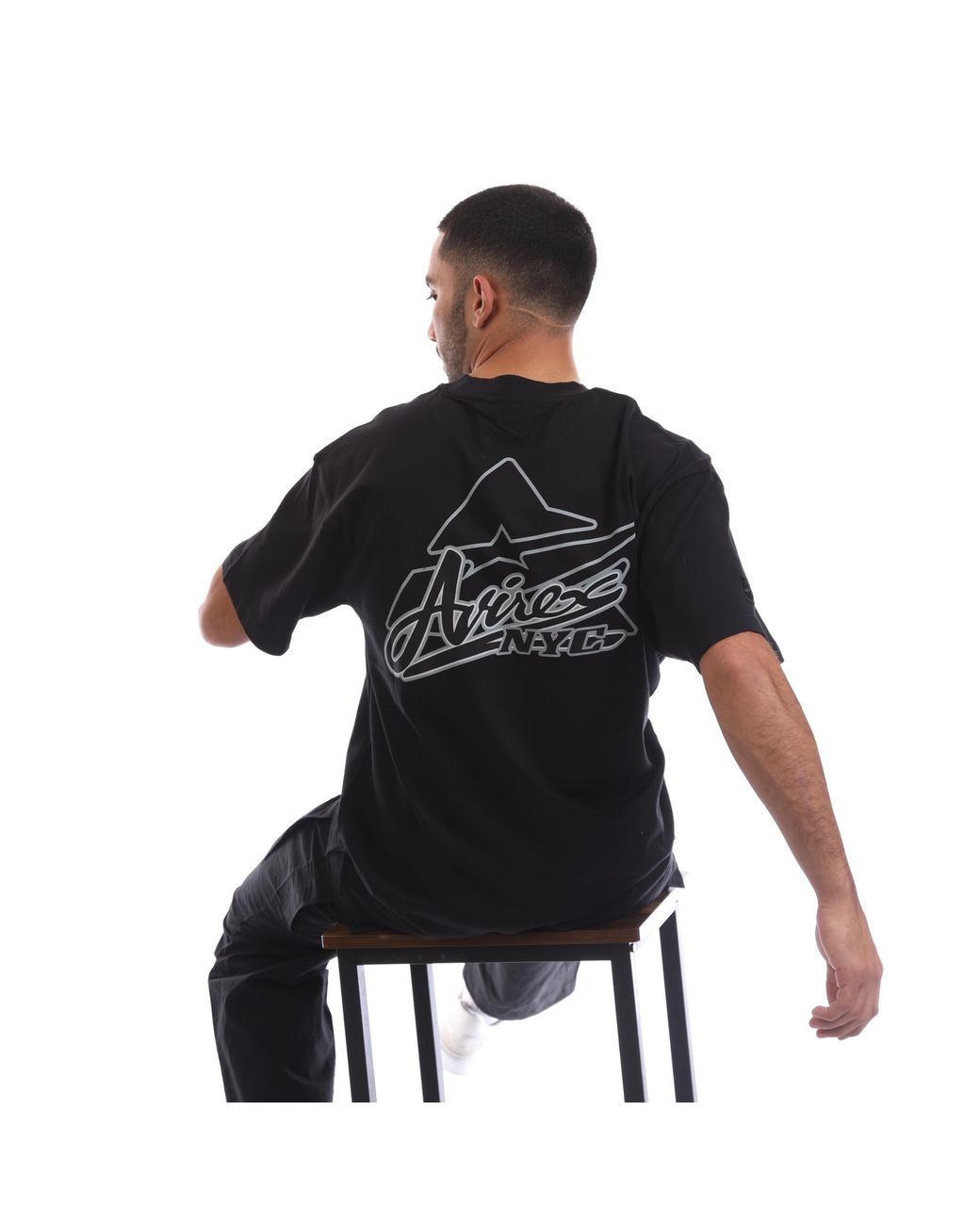 Avirex Black Rego Oversized Fit Oversized T-Shirt for men
