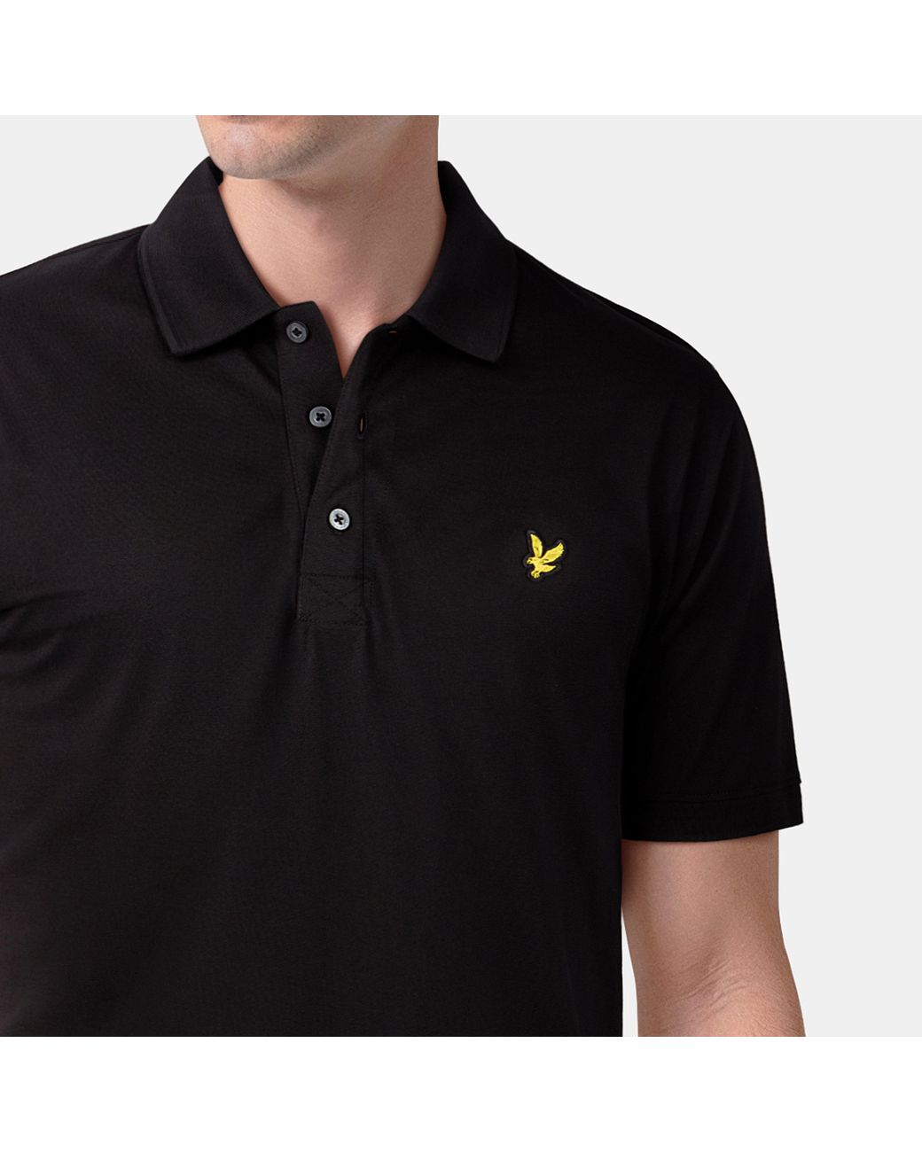 Lyle & Scott Black Basic Short Sleeve Polo Shirt for men