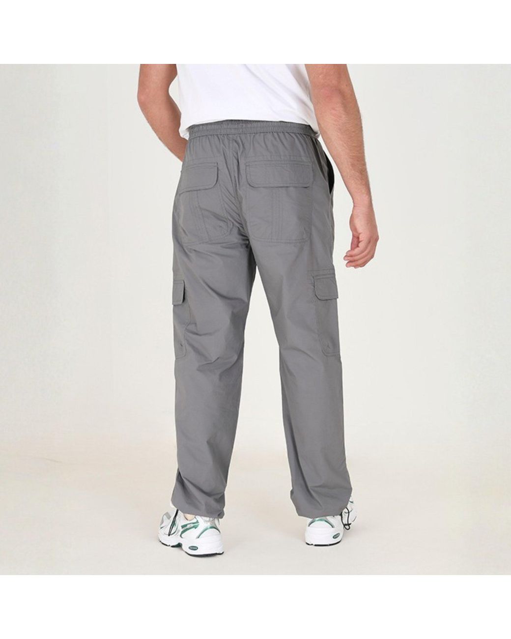 Brave Soul Gray Bs Cotton Poplin Cargo Pant With Adjustable Hem for men