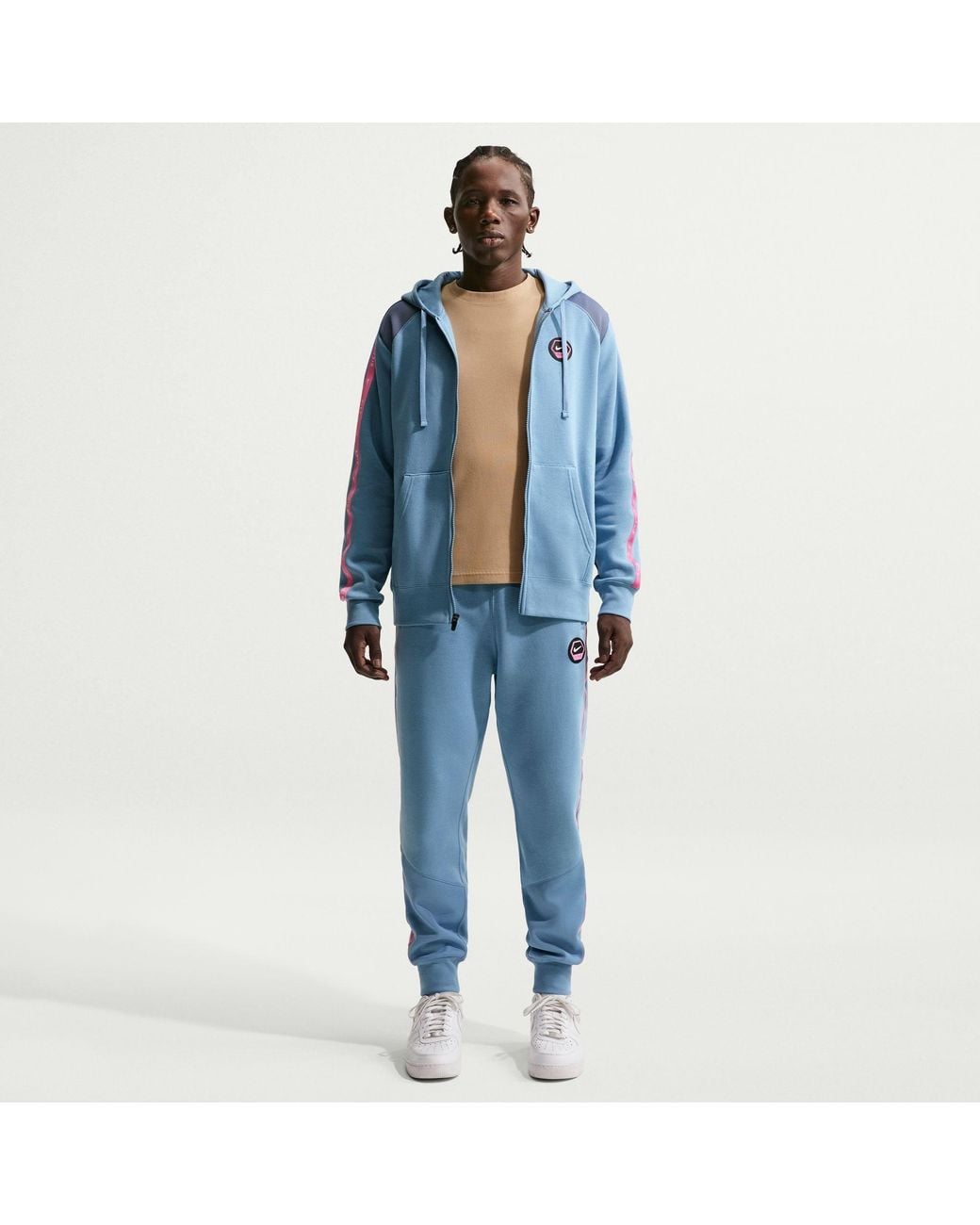 Nike Blue Closed Hem Fleece Joggers for men