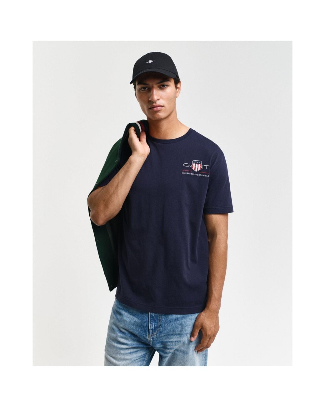 Gant Blue Shield Logo Cotton Short-Sleeve T-Shirt for men