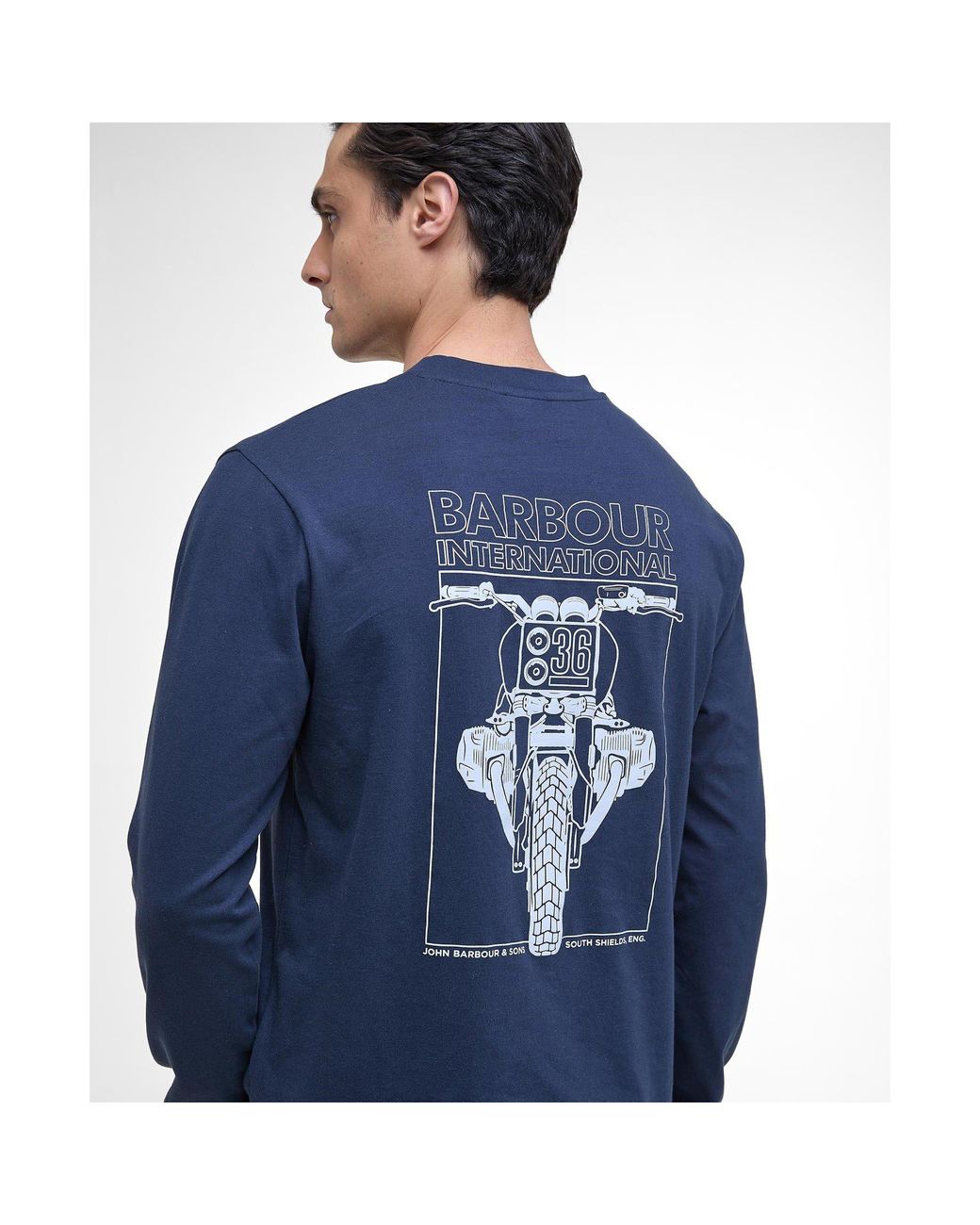 Barbour Blue Louis Long Sleeve T-Shirt for men
