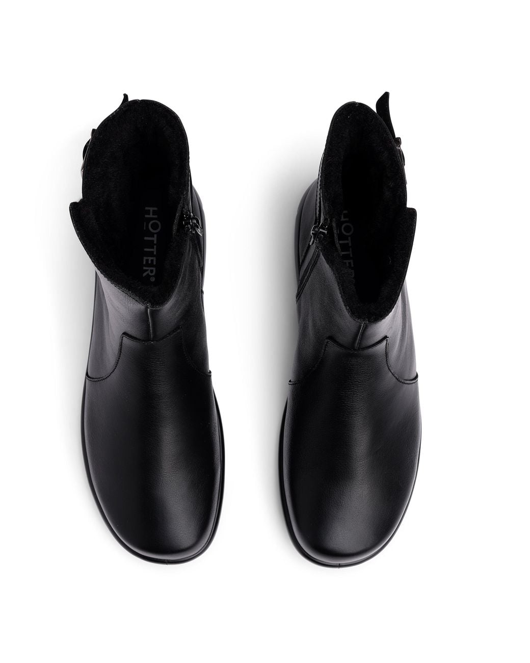 Hotter Black Rustle Standard Fit Ankle Boots