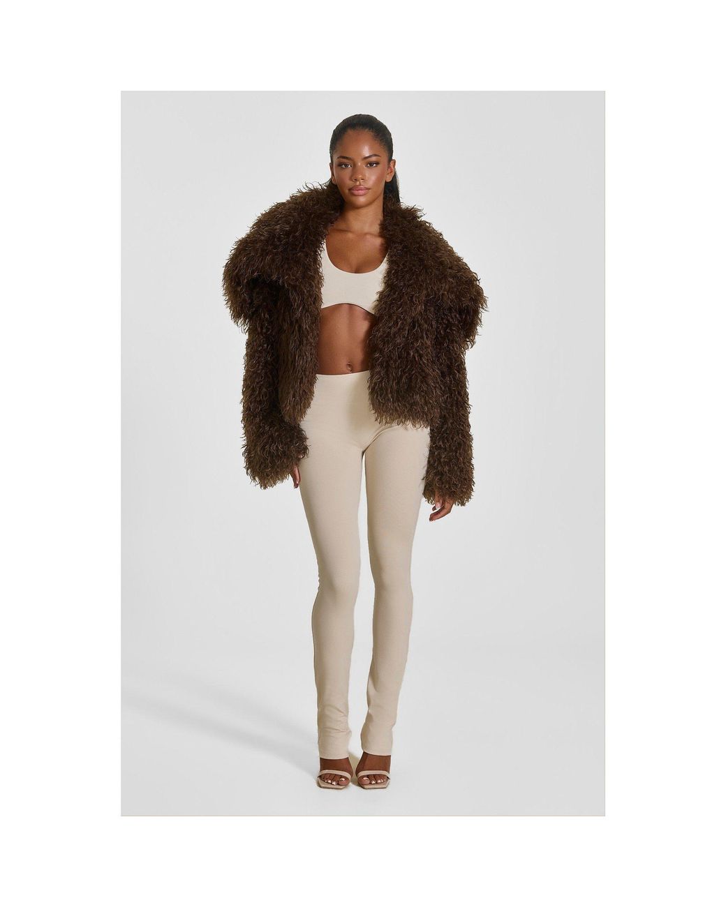Mars the Label Brown Mongolian Faux Fur Teddy Coat