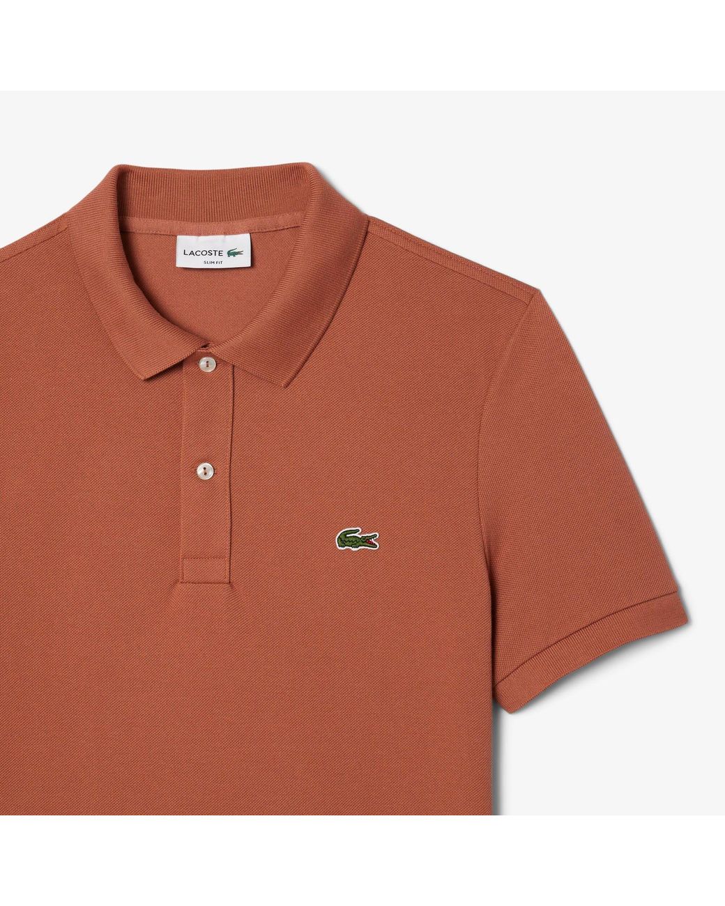 Lacoste Brown Slim-Fit L.12.12 Pique Polo Shirt for men
