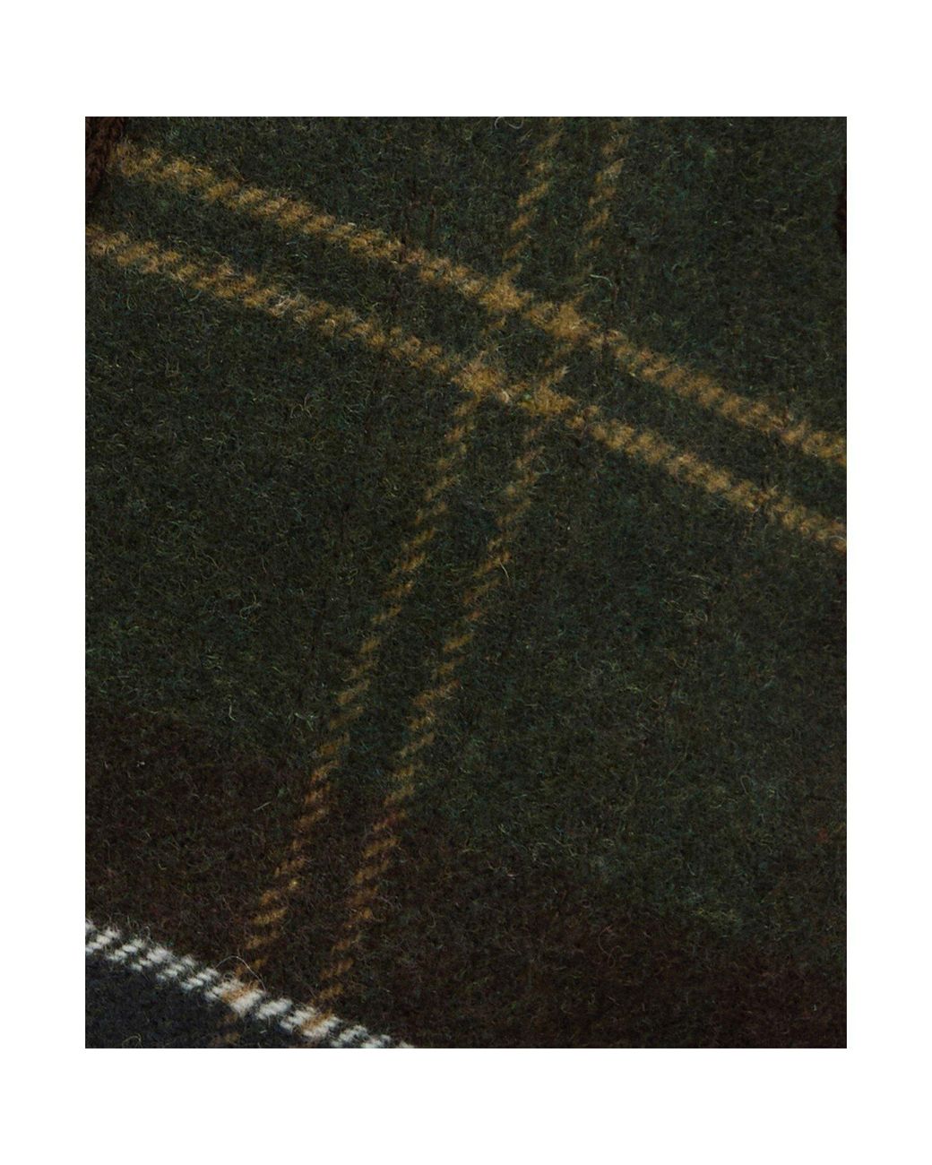Barbour Black Hackney Suede & Wool Tartan Gloves for men