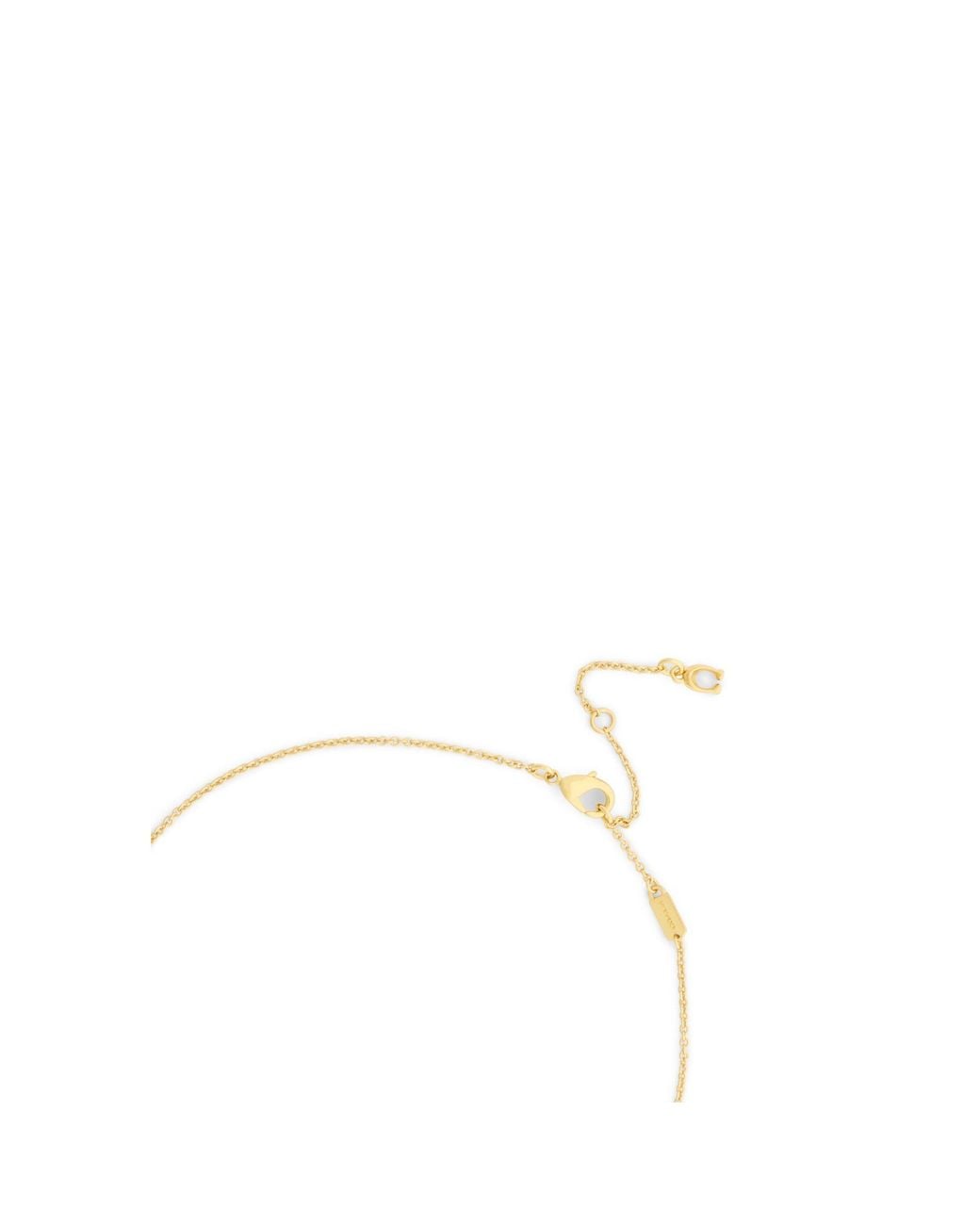 COACH Metallic Heart Pearl Pendant Necklace