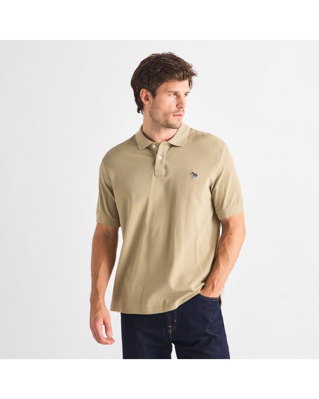 Paul Smith Natural Regular Fit Zebra Polo Shirt for men