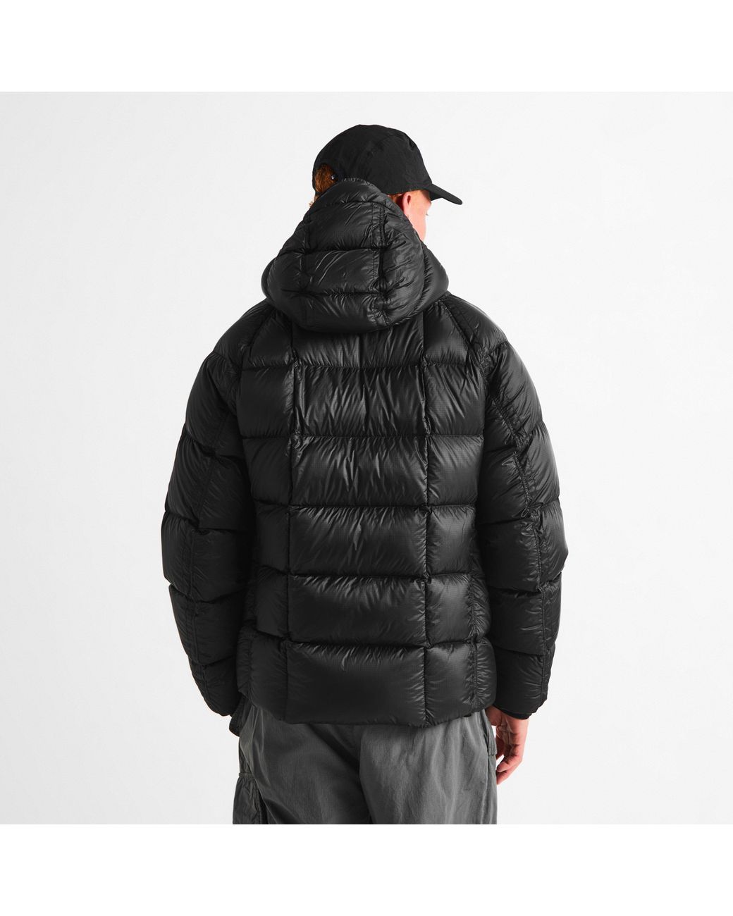 C P Company Black Dd Shell Sn64 Duck Down Full-Zip Hooded Puffer Jacket for men