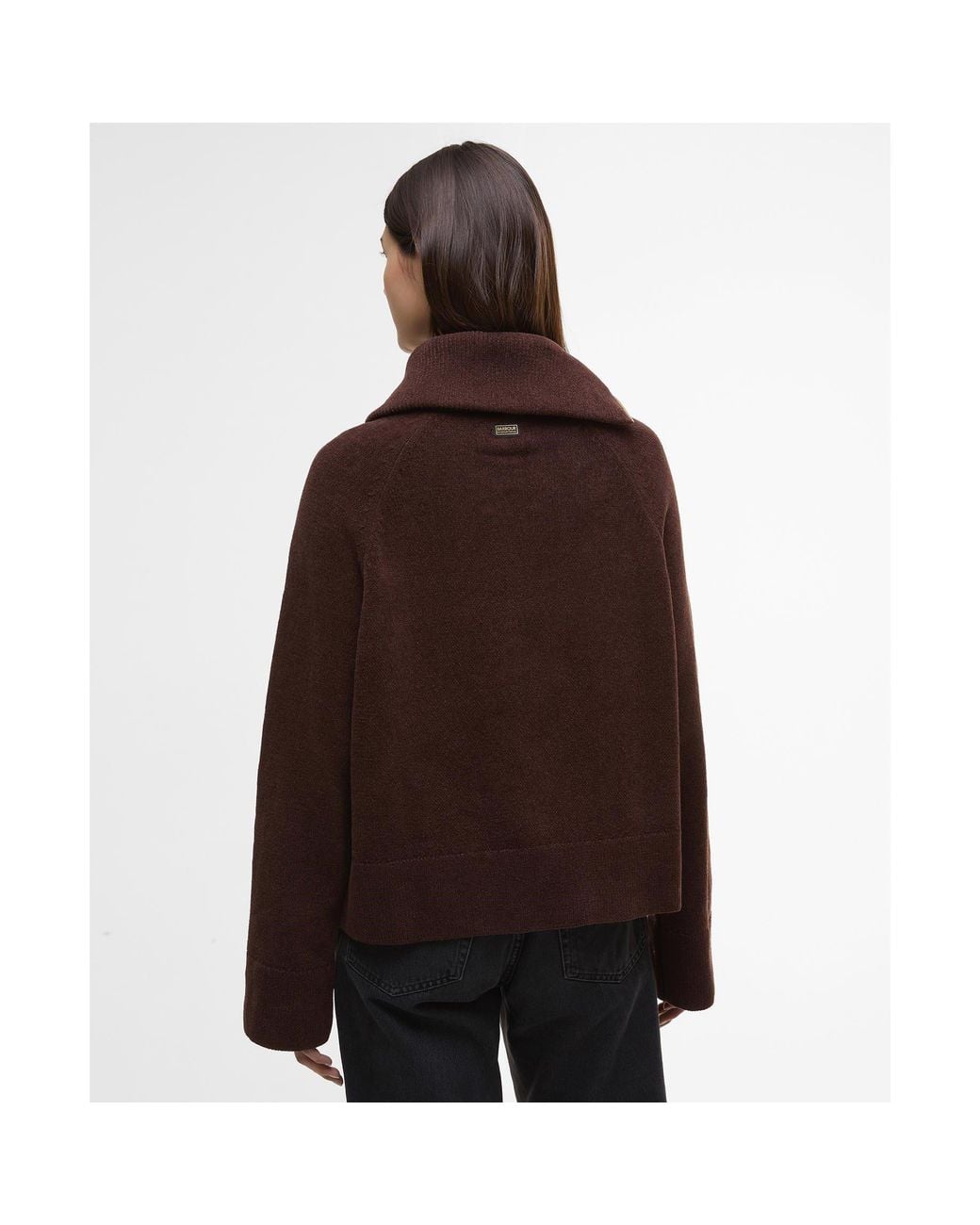 Barbour Brown Saskia Funnel-Neck Jumper