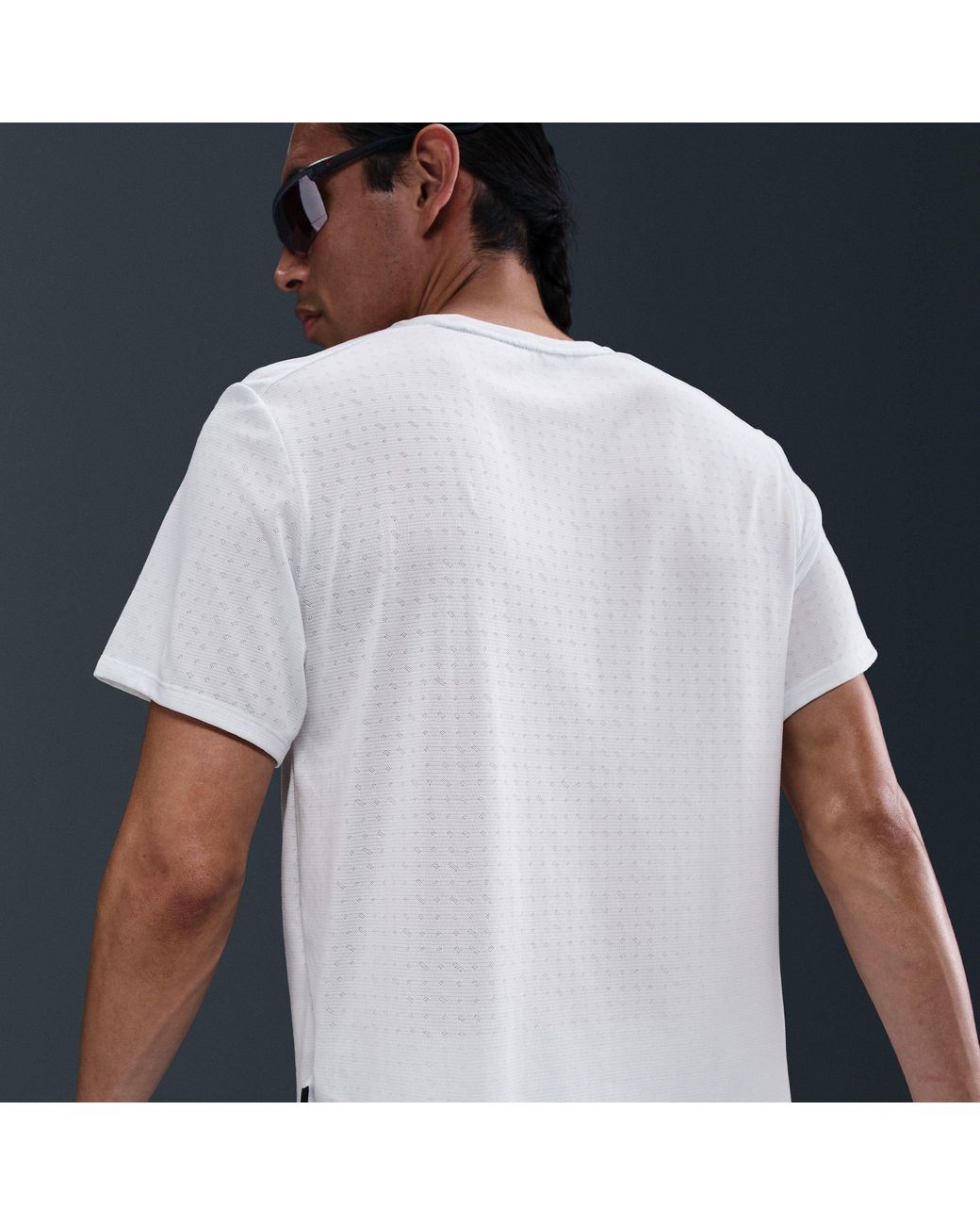 Nike White Short Sleeve Performance Running Top for men