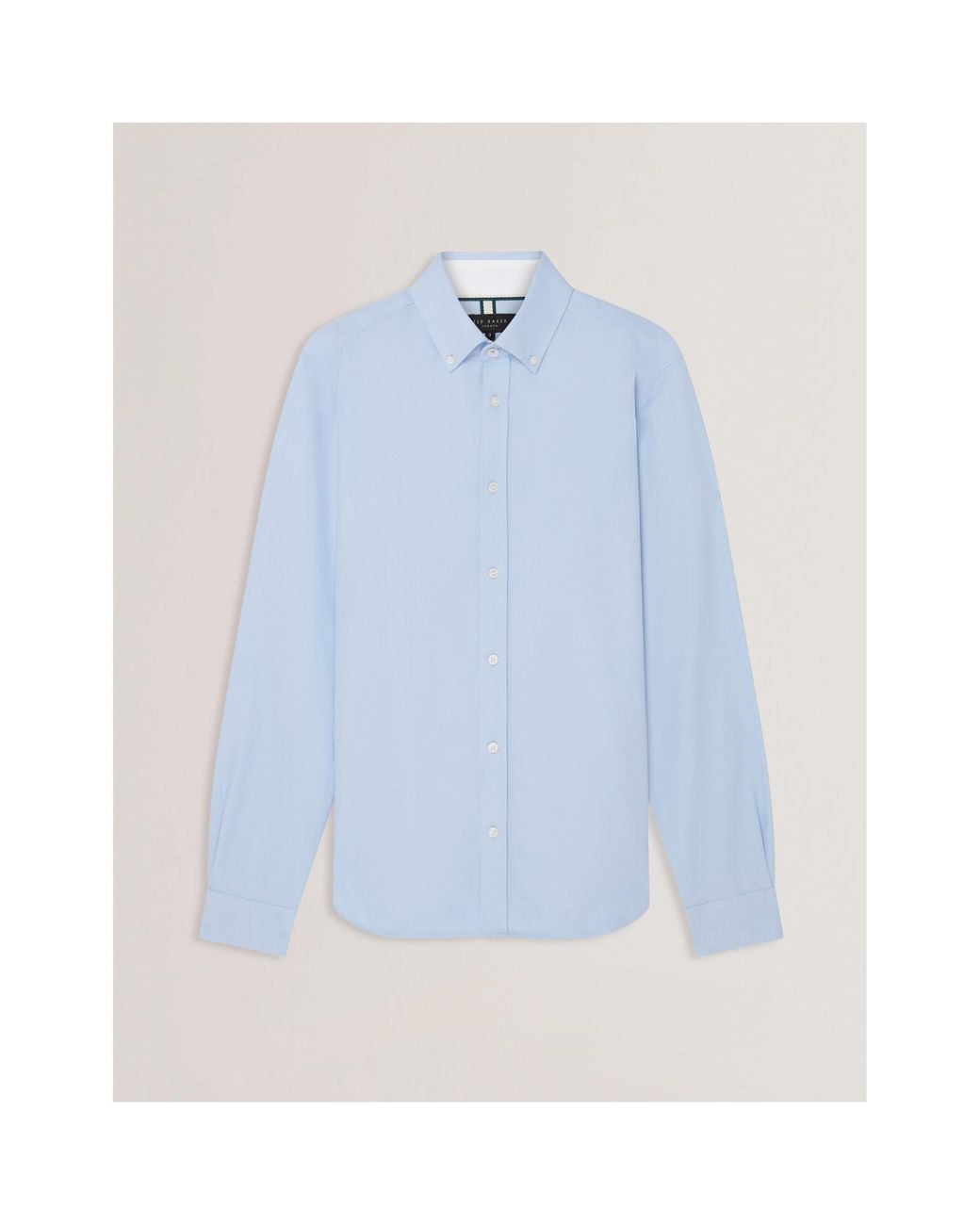 Ted Baker Blue Long-Sleeve Oxford Plain Shirt for men