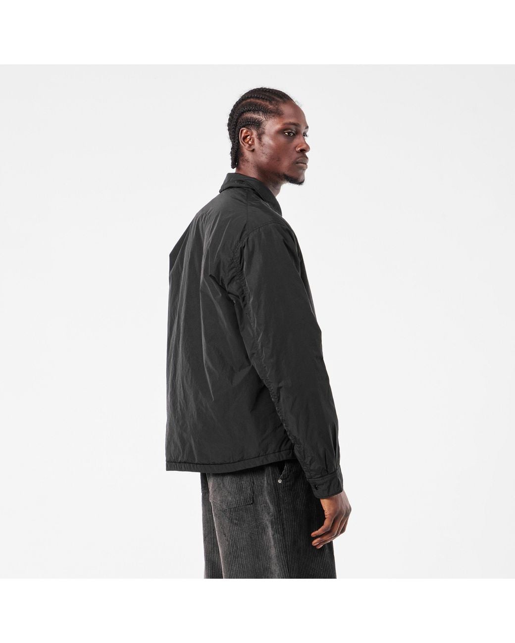 C P Company Black Quilted Padded Overshirt for men