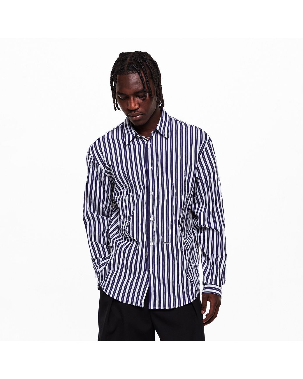 DSquared² Blue Long Sleeve Patterned Shirt for men