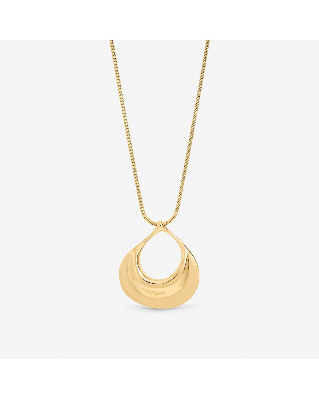 Mood Metallic Plated Polished Long Open Drop Pendant