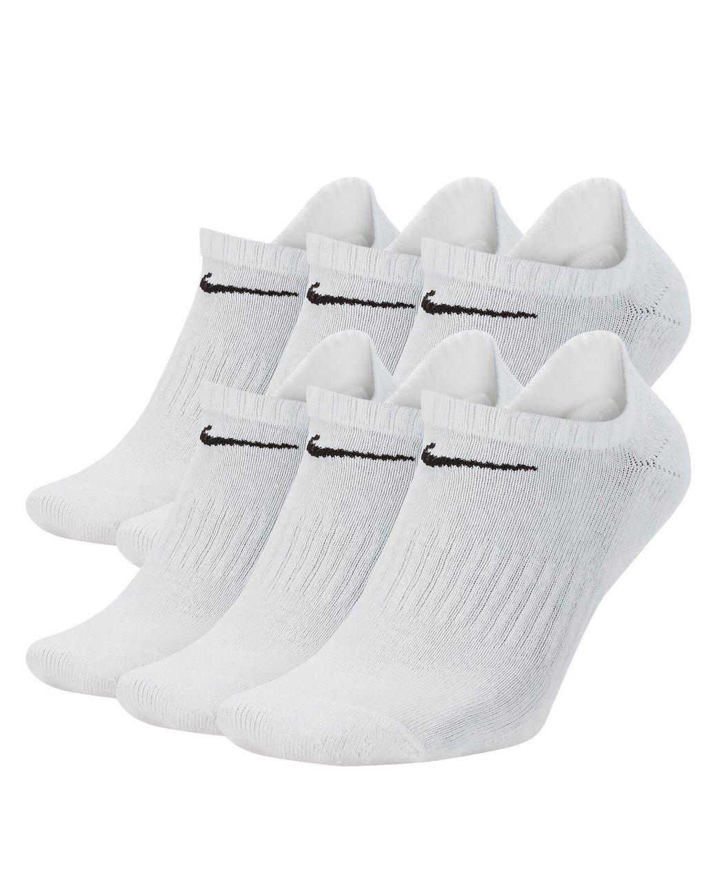 Nike White 6 Pack No Show Trainer Socks for men