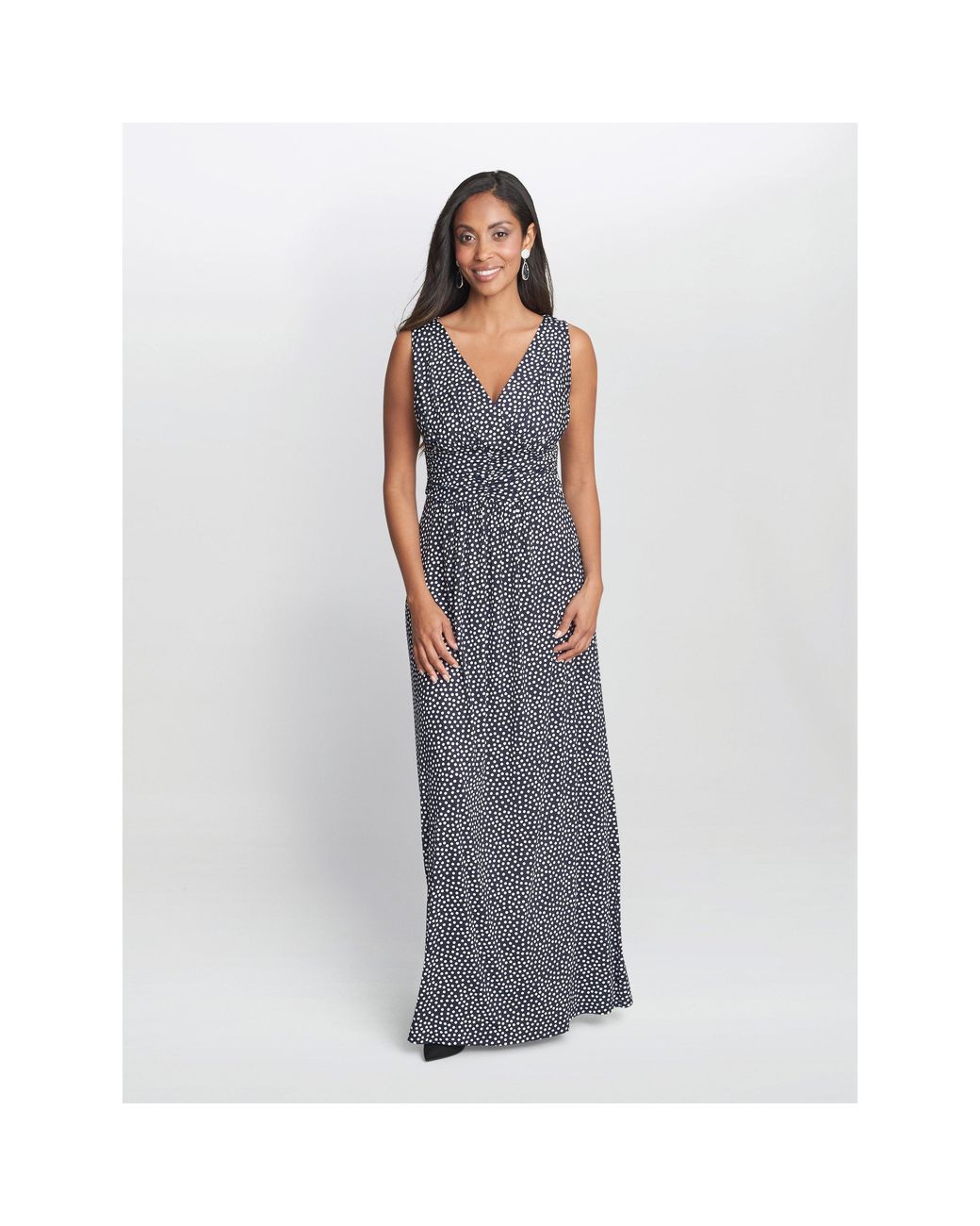 Gina Bacconi Blue Omie Jersey Maxi Dress