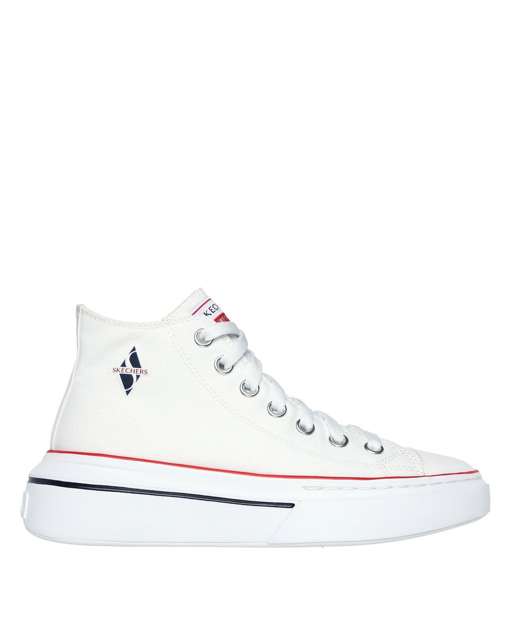 Skechers White Canvas Air Cooled Classic Low-Top Trainers