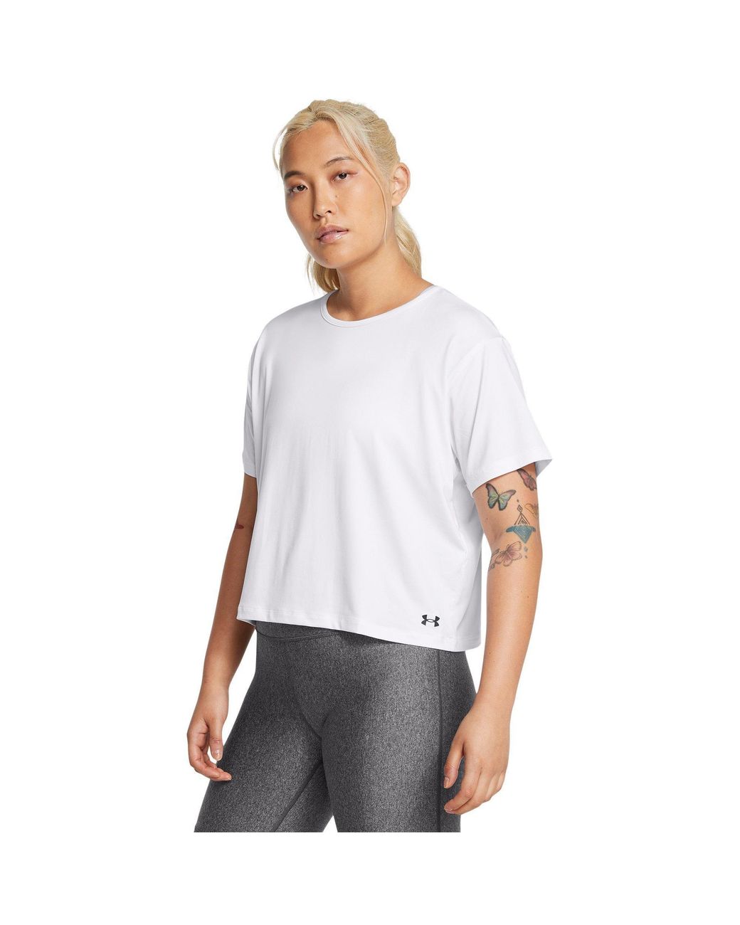 Under Armour White Motion Short-Sleeve Performance Gym Top