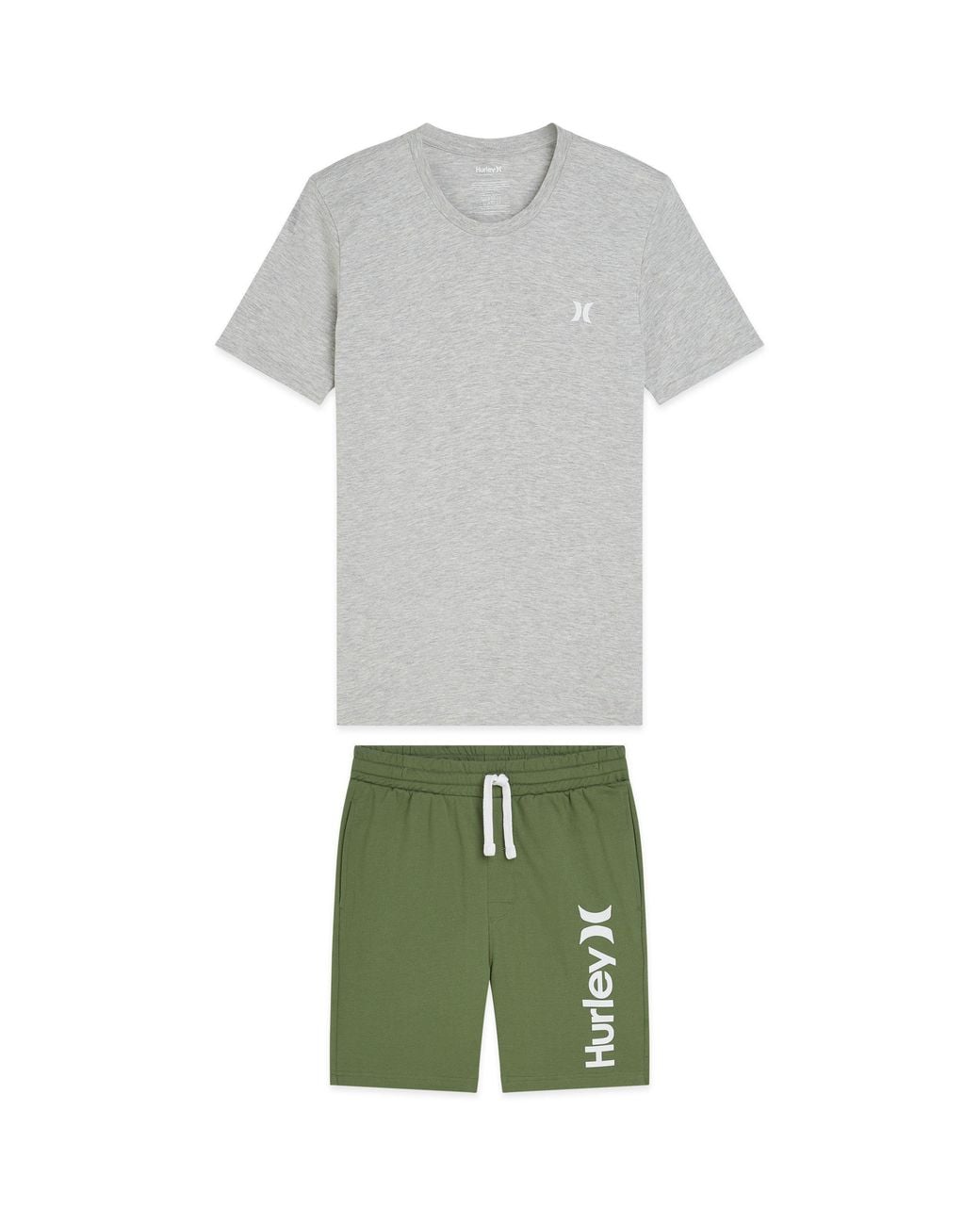 Hurley Gray T-Shirt And Shorts Set for men