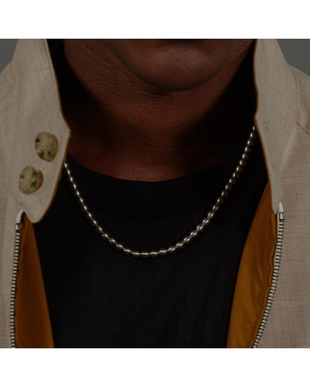 Boss Metallic Sphere Metal Necklace, Stainless Steel With Magnetic Closure for men