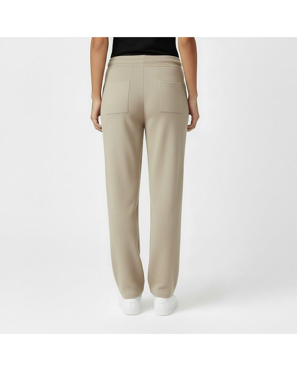 Jack Wills Natural Knitted Pin-Tuck Trousers