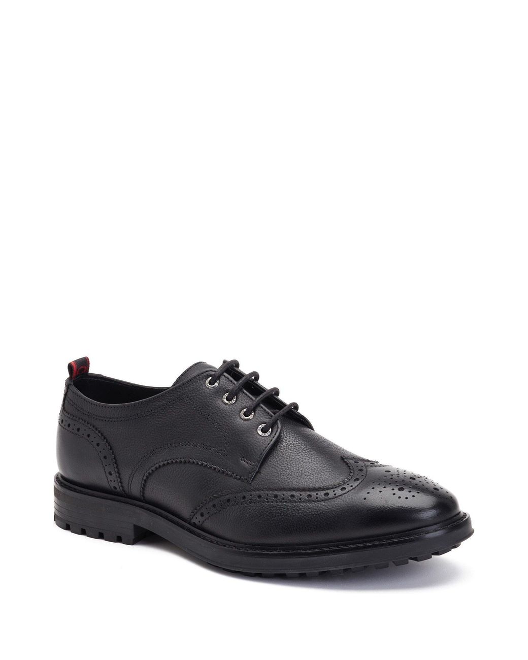 Base London Black Yukon Grain Derby Shoes for men