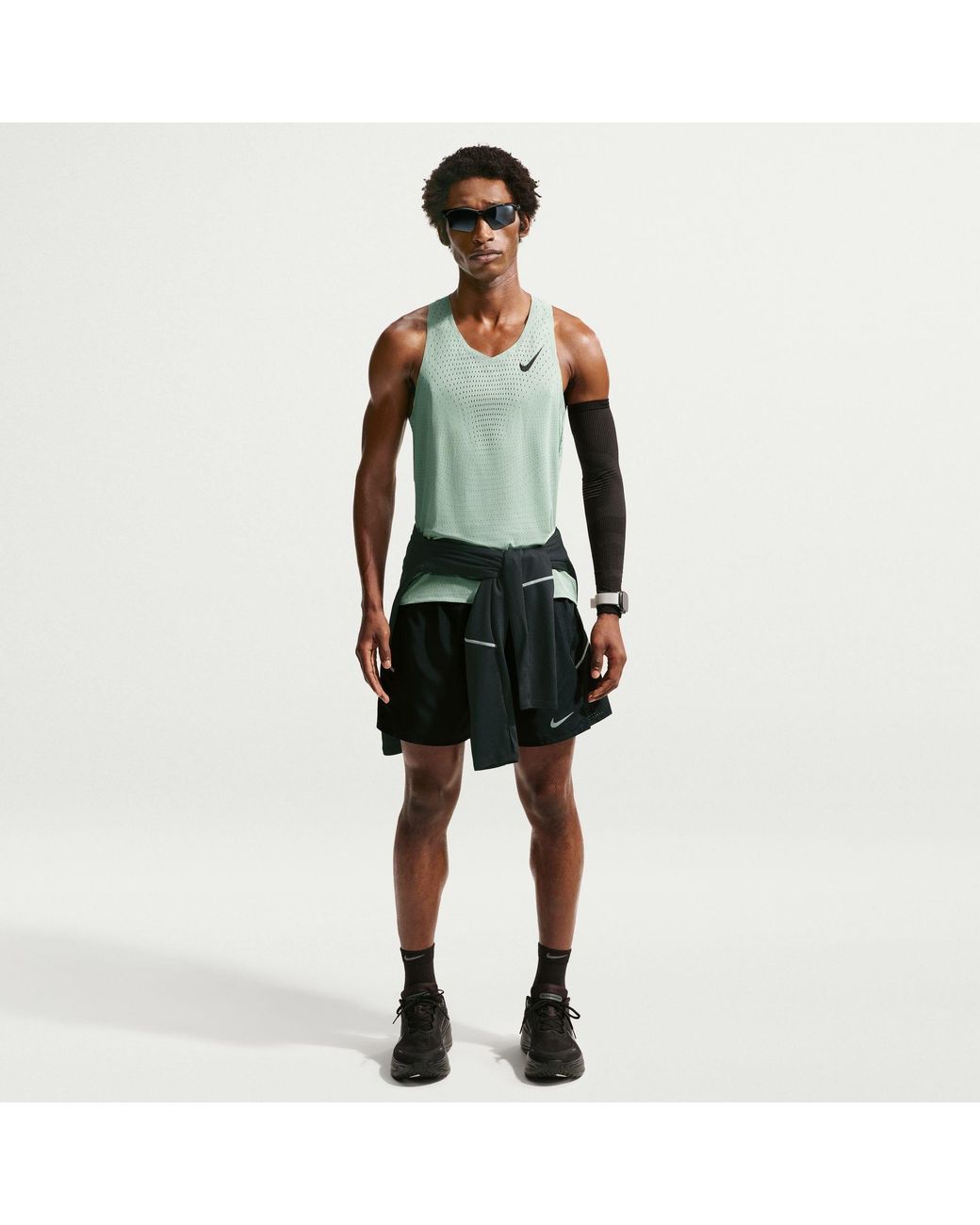 Nike Green Aeroswift Dri-Fit Adv Running Singlet for men